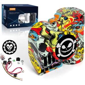 FARBIN Motorcycle Horn Air Horn Train Horn 12V 150dB Loud Car Horns Compact Snail Motohorn for Moto Truck Pickup RV SUV (Red Skull)