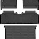 GINOWY- Floor Mats Cargo Liner Full Set for Kia EV6 2022-2024, TPE All Weather Protection Car Mats EV6 2024, Custom for EV6 Floor Liners, Anti-Slip Trunk Mat EV6 Accessories