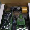 Remote Control Tractor Toy with Trailer | Metal Front & Front Loader Farm Vehicle Set with Lights & 8-Wheel Design, RC Tractor Truck for Boys & Girls Ages 3-9, Fun Farm Toy Gift for Toddlers & Kids (Green)