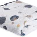 Little Unicorn Original Premium Cotton Quilt | Multi-Layered & Extra-Soft Muslin Fabric |for Babies & Toddlers (Planetary) (47"x47")