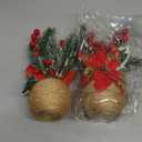 Zeyune Christmas Poinsettias Artificial Christmas Flowers Floral Red Table Top Pinecone Poinsettia and Holly Berries Silk Flower Arrangements in Decorative Pot Greenery Holiday Xmas Home Decor (2 Pcs)