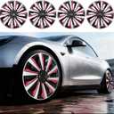 Silver with Pink Hubcap Wheel Cover Replacement Kit 16" Hub Caps Wheel Rim Cover Car Exterior Accessories Pack of 4, 16 Inches