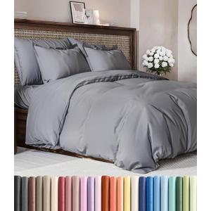 Duvet Cover King Size Set - Extra Soft King Duvet Cover 104" x 90" with 2 Pillow Shams - Hotel Luxury, Easy Care & Fade Free w/ Zipper Closures & Ties - All Season, Comfy and Breathable (Steel Blue) (06 - Steel Blue (No Comforter))
