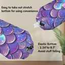 Purple Mermaid Scales Plastic Bag Holder 2 Pcs Grocery Bag Organizer Reusable Trash Bags Organizer Wall Mount Washable Kitchen Dispenser Holders with Drawstring Closure