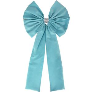 Meseey 36x18 Inches Extra-Large Christmas Tree Topper Bow Light Blue Velvet Ribbon Gift Bows for Christmas Home Decor, Outdoor Indoor Car Decoration