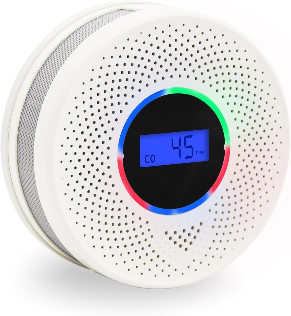 Kesymo Upgraded Smoke and Carbon Monoxide Detector 10-Year Lifespan, Dual Sensor Smoke Alarm & Carbon Monoxide Detector (1 Pack), EXP: 5 Years After Activation