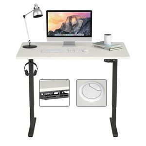 Black Electric Standing Desk Sit to Stand Height Adjustable Dual Motor