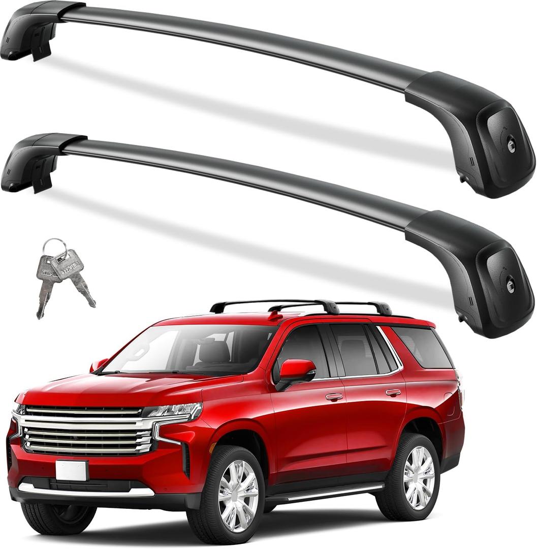 Wonderdriver Heavy Duty 350lb Roof Rack Cross Bars Compatible with Chevy Suburban & Tahoe 2021 2022 2023 2024 2025 2026 GMC Yukon XL, Cadillac Escalade ESV Lockable Aluminum Crossbar Carrier Luggage