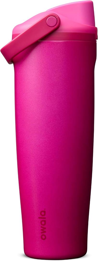 Owala FreeSip Sway Insulated Stainless Steel Water Bottle with Two-Way Spout, Built-In Straw and Bucket Handle, Made for Travel, School, and Sports, 40oz, BPA Free, Leak Proof, Read My Lips
