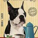 Jigsaw Puzzles 500 Pieces Boston Terrier Dog Poster -Coffee Company Poster Educational Puzzle Family Game Gift for Adults and Kids Perfect for Family or Dat Home Decoration Colorful Puzzle