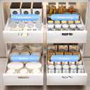 bealy 21'' Deep Pull Out Cabinet Organizer Adhesive, 10'' Wide Roll Out Cabinet Drawers for Face Frame or Frameless Cabinets, Sturdy Carbon Steel Kitchen Organizer Shelf for Pantry, Kitchen, Bathroom