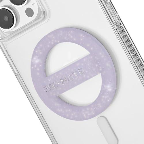 Case-Mate Magnetic Phone Grip MagSafe Loop Grip - Detachable Holder for Hand - Soft Collapsible MagSafe Grips for Back of Phone for iPhone 17 Pro Max/16 Pro Max /15/14/13/12/Pixel 10 - Purple Sparkle