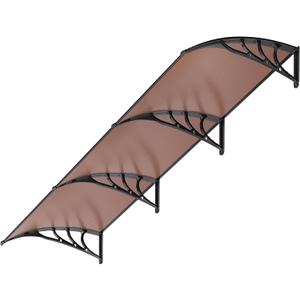 VIVOHOME Polycarbonate Window Door Awning Canopy Brown with Black Bracket 40 Inch x 120 Inch