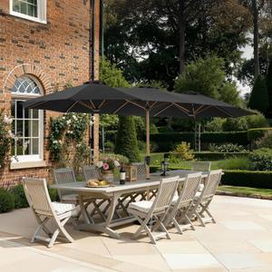 SUPERJARE 13FT Outdoor Umbrella for Patio, Double sided Pool Umbrellas with Fade Resistant Canopy, Large Table Umbrella for Deck, Market, Backyard - Black