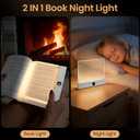 Smart Flat Book Light, Rechargeable Clear LED Reading Light with 3 Colors & Timer, Dimmable Full Page Panel Plate Lamp, Reading Lights for Book, Kids Eye Protection for Night Reading in Bed - White