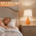 Seealle Modern Ceramic Table Lamps for Night Stands - Bedside Lamps Set of 2 for Nightstand,Orange Bedroom Lamp for Living Room Cute Desk End Table Office Guest Room Dresser Rocker Swtich