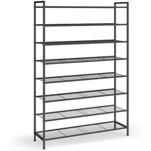 SONGMICS 8-Tier Metal Shoe Rack, Vertical Shelf, Holds up to 40 Pairs | Space Saving and Heavy Duty Shoe Organizer for Closet, Entryway, Garage, Small Spaces, Black, DAVIAN Collection ULMR048BP01