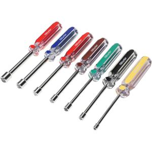 Olympia Tools SAE Nut Driver Set 86-513, 7-Piece Color Handle