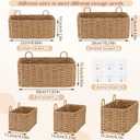 3 Piece Wall Hanging Baskets for Organizing Paper Rope Woven Baskets Sets Boho Style Storage Bins for Fruits Vegetable Kitchen Storage Farmhouse Wall Decor Housewarming Gifts