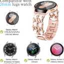 20mm Watch Band for Samsung Galaxy Watch 7 6 5 4 FE Band 40mm 44mm, Women Dressy Metal Band for Samsung Watch Bands Watch 6 Classic 43 47mm/5Pro/4 Classic/Watch 3 41mm/Active 2-Rose Gold