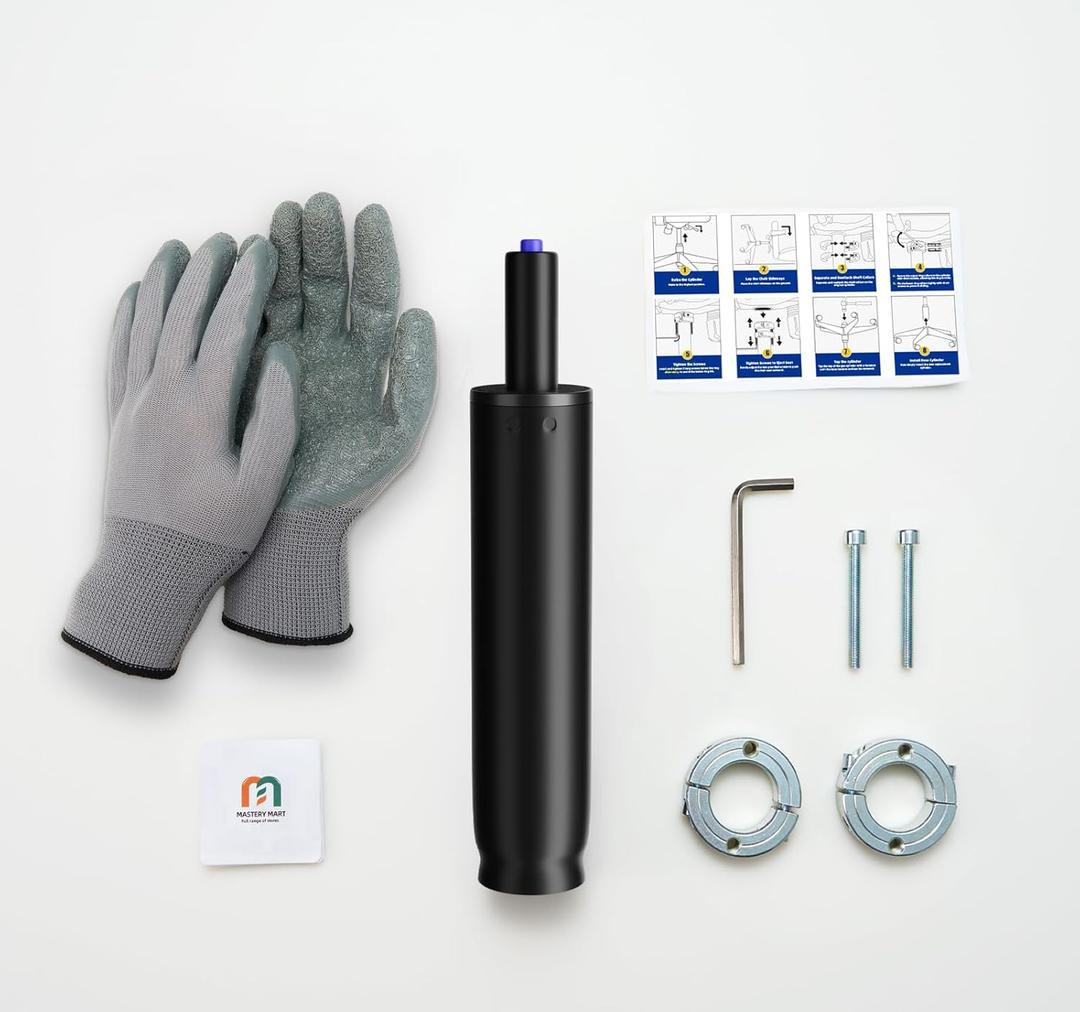 MASTERY MART Gas Lift Cylinder Replacement 4" Travel Length with Removal Tool 1000 lbs Capacity Universal Size Fits Most Office Chairs Hydraulic Pneumatic Shock Piston Class 4 Matte Black