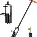 Bulb Planter Tool Long Handle, Tulip Bulb Planter Tool with Serrated Base & Double Pedal, Soft T Grip Sod Plugger, Heavy Duty Bulb Planter Tool for Digging Holes Sowing Plant Bulb