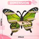 Eostbe Green Butterfly Tonie Shelf for Tonie and Box - Magnetic Wooden Floating Shelf for Figure Storage,Cute Tonie Wall Shelf for 10-15 Character,Tonie Box Shelf Wall Mounted for Kids.