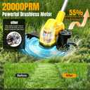 Cordless Lawn Mower Compatible with Dewalt 20v Battery, 3000W 3-in-1 Battery Powered Mower Brushless Grass Trimmer/Edger/Mini Mower/Brush Cutter for Small Yards, Push Mowers (Tool Only)