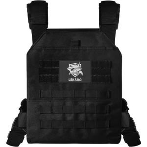 Adjustable Weighted Vest, Tactical Weight Vests for Men and Women, Body Weight Vest for Strength and Endurance Training, Fitness, Running, WODs (Black)