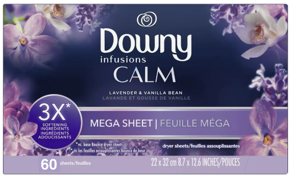 Downy Infusions Calm Mega Dryer Sheets, (60ct.)