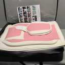 otoez Car Seat Covers Full Set, Nappa Leather Seat Covers for Cars with Lumbar Support, Breatheable Automotive Seat Cover Protector Universal Fit for Most Car Sedan SUV Truck, Pink & White