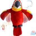 Houwsbaby 9'' Red Talking Parrot Plush Pal Repeat What You Say Recording Stuffed Animal Macaw Electronic Record Interactive Animated Bird Shake Wings Present Birthday Christmas for Kids Boys Girls