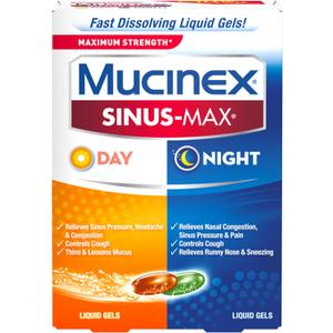 Mucinex Sinus-Max Liquid Gels for Day and Night, 24 Count (24 Count (Pack of 1))