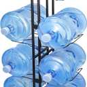 CAROD 5 Gallon Water Jug Holder, Heavy Duty Water Jug Stand with Storage Shelves, 3-Tier Foldable 5 Gallon Water Bottle Holder Water Cooler Jug Rack for Kitchen Living Room Office Gym(Only Shelf)