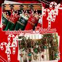 Jetec 12 Pcs Christmas Beaded Candy Cane Ornament 5 Inch Wooden Bead Farmhouse Tree Ornament Rustic Wood Candy Canes Xmas Hanging Decoration for Holiday Tiered Tray Home Decor Holiday Gift Toppers