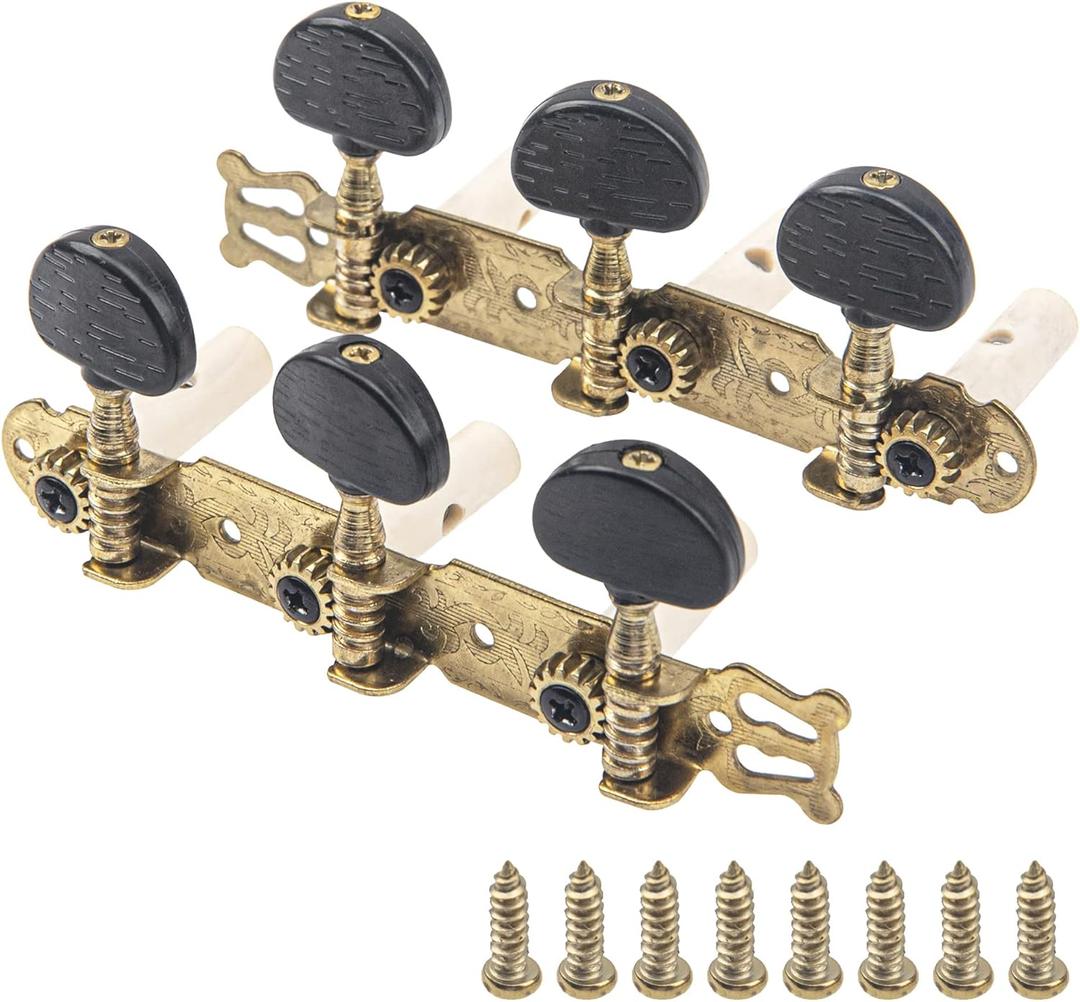 1Set Yootones Classical Guitar String Tuning Keys Pegs Guitar Machine Heads Tuning Key Pegs 3+3 Tuners(L&R) Compatible with Classical Guitar