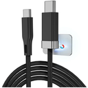 Magtame USB C to USB C Cable 5FT, StayCable with Built-in Magnetic Organizer for Nightstand, Desk and Car, 60W Fast Charging Cord with 2 Adhesive Metal Plates, Braid Type-C Cable for iPhone 17 16 Pack of 2