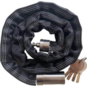 FIGODE Stainless Steel Chain Lock with 4 Same Keys, Rustproof Lock and Chain, Marine Grade Lock for Bike, Moto, Scooter, Boat, Truck and Door. Anti-Theft – 110 CM Long Chain