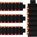 4 Packs 6 Rounds Shotgun Side Saddle Carrier 12/20 Gauge Shotgun Shell Holder Molle Buttstock Shotgun Card with Adhesive Back Sticker (Black)