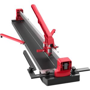 SHIJING 24-inch Manual Tile Cutter with Laser Cutting Guide Porcelain Tile Cutter with Split Platen,Double Aluminum Base,Tungsten Carbide Cutting Wheel
