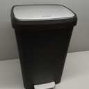 SONGMICS Kitchen Trash Can, 13 Gallon (50 L) Stainless Steel Garbage Can, with Stay-Open Lid and Step-on Pedal, Soft Closure, Tall, Large and Space-Saving, Black ULTB530B50