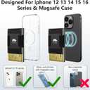 Magnetic Card-Wallet Compatible with Apple MagSafe: Slim Wallet with Cash Strap for iPhone 16/15/14/13/12 Series Pro Max, Minimalist Wallet