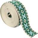 2 x uxcell 5 Yards Cotton Webbing Strap, 2-inch(50mm) Jacquard Webbing Ribbon Embroidery Polyester Webbing Straps Purse Strap Belt for Purse Bag Crafts Clothing, Green-Blue