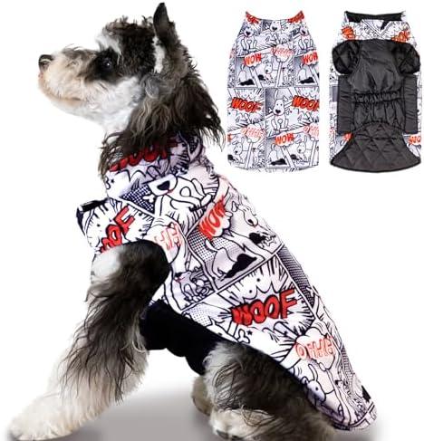 CuteBone Winter Jacket - Waterproof, Windproof, Reversible, Soft, Reversible Dog Vest - Thick Dog Cold Weather Coat, Leash Hole, XL