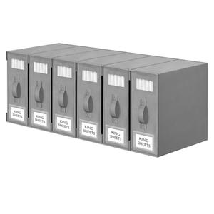 Cosybreeze Bed Sheet Organizers and Storage, Foldable Bed Sheet Set 4 Pack Twin/Full/King/Queen Size Organizing Bedding Container Linen Closet Organizer for Duvet Covers Clothes Towels, Grey