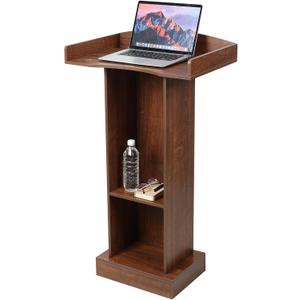 Podium Stand for Lectern Presentation Church Classroom, Pulpit with Wooden Heavy Base, Oak Podium for Lecture, Wedding Speech