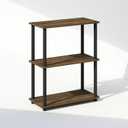Furinno Turn-N-Tube Book Shelf, 3-Tier Bookshelf, Bookcase with Multipurpose Compact Display Rack, 11.6 x 23.6 x 29.6, for Living Room, Bedroom, Home Office, Columbia Walnut/Black, 3-Tier Round Tube