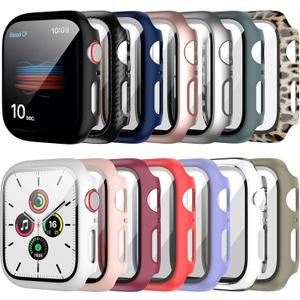 14 Pack Apple Watch Case with Tempered Glass Screen Protector for Apple Watch 42mm Series3/2/1,Anotch Full Coverage Hard PC Protective Cover HD Ultra-Thin Guard Bumper for iWatch 42mm Accessories