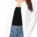 GRACE KARIN Womens Long Sleeve Knit Cardigan Sweaters Casual Dressy Open Front Button Down Cardigans Spring Outfits (White, S)