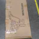 6 in 1 Toddler Slide,Kids Playset for Toddlers Indoor Outdoor, Baby Slide with Basketball Hoop, Telescope & Storage Space,Non-Slip Steps for Great Gift (Gray)